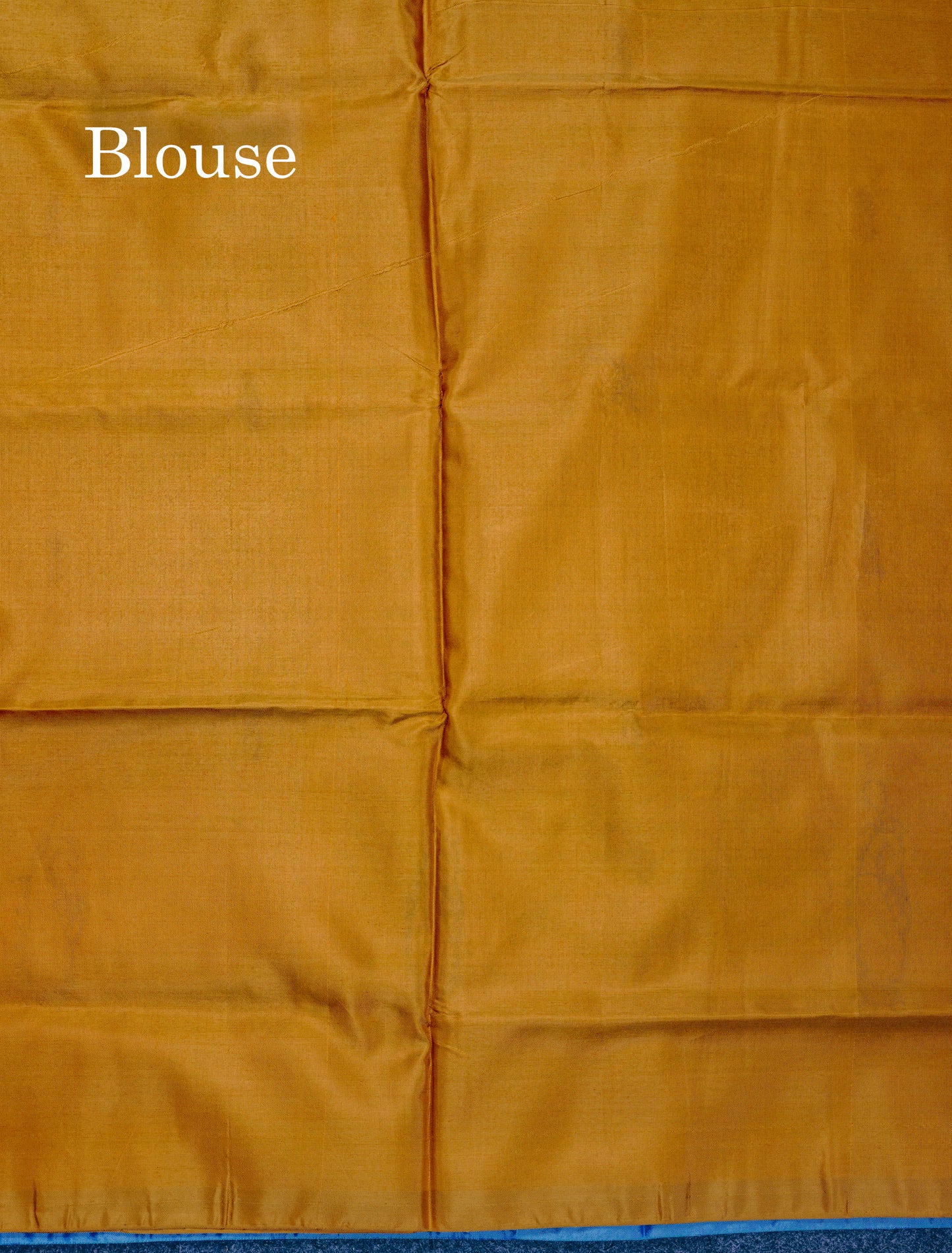 Pastel Blue Thread work Buttas Banana Pinth Saree (Vaazhainaar Pattu) With Contrast Mustard Yellow Blouse