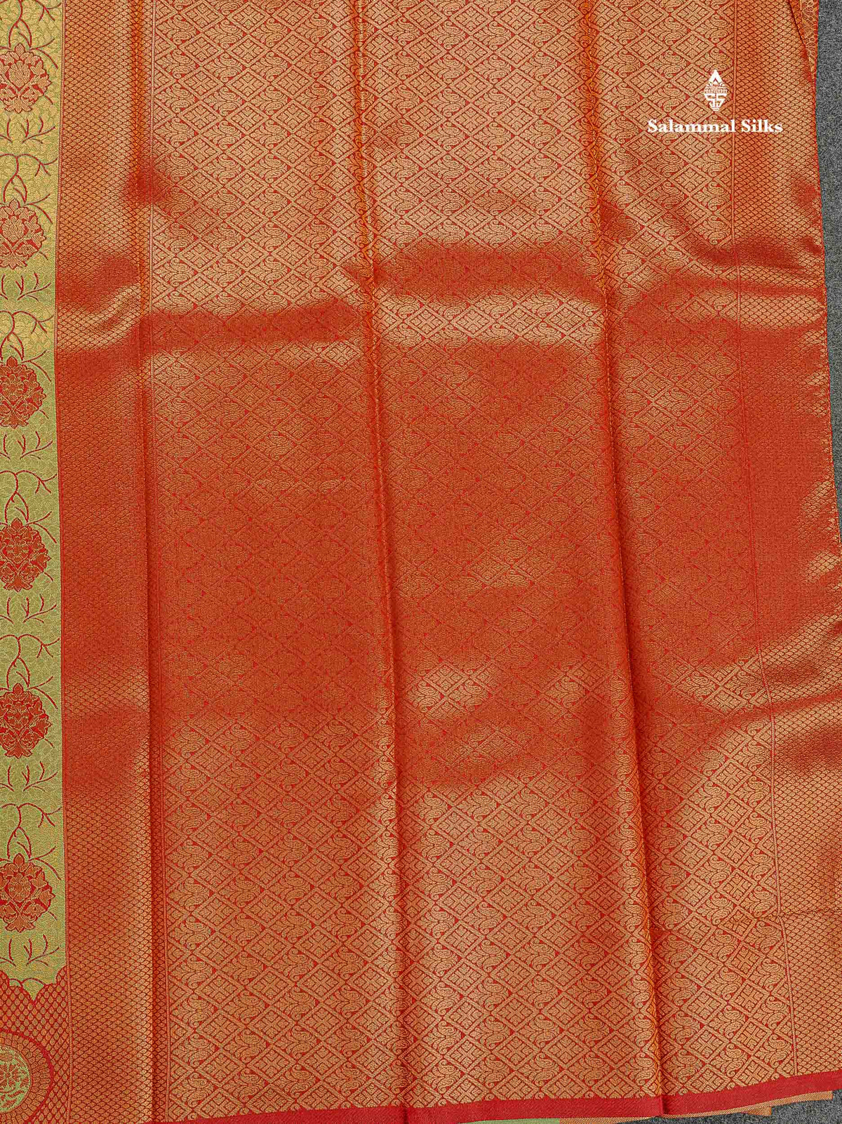 Semi Silk Saree - Pista Green Colour Body With Contrast Maroon Turning Fancy Border
