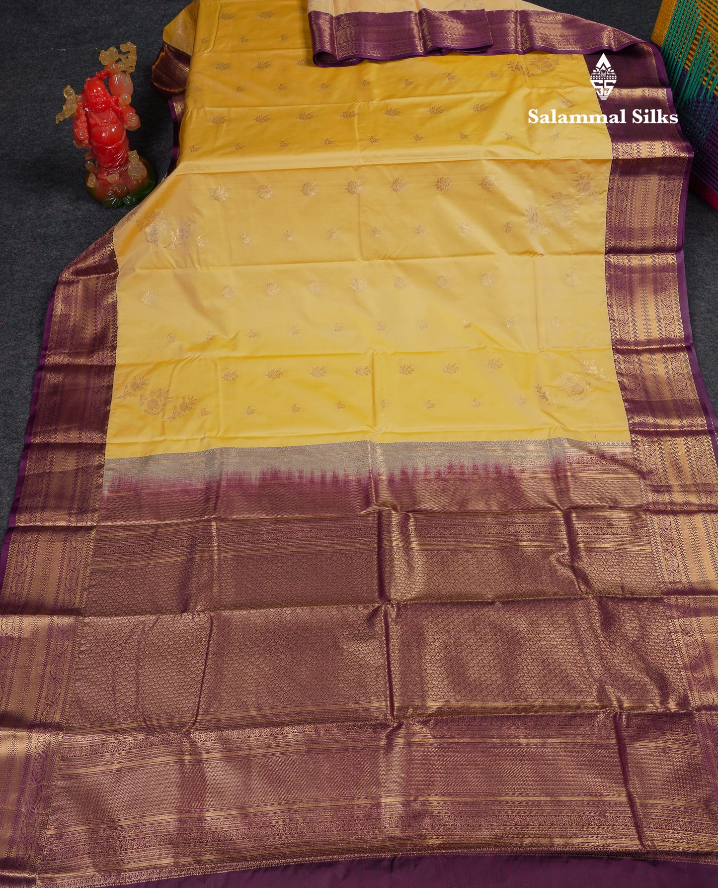 Beautiful Violet Semi Silk Saree With Contrast Baby Pink Traditional Border