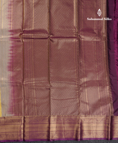 Beautiful Violet Semi Silk Saree With Contrast Baby Pink Traditional Border