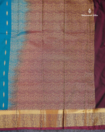 Beautiful Olive Green Malli Moggu Butta Semi Silk Saree With Contrast Dark Brown Fancy Border