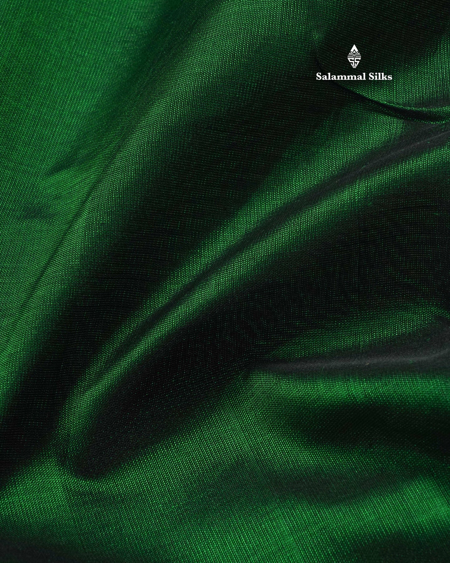 Bottle Green Plain Pure Silk Cotton Saree With Contrast Mustard Yellow Border