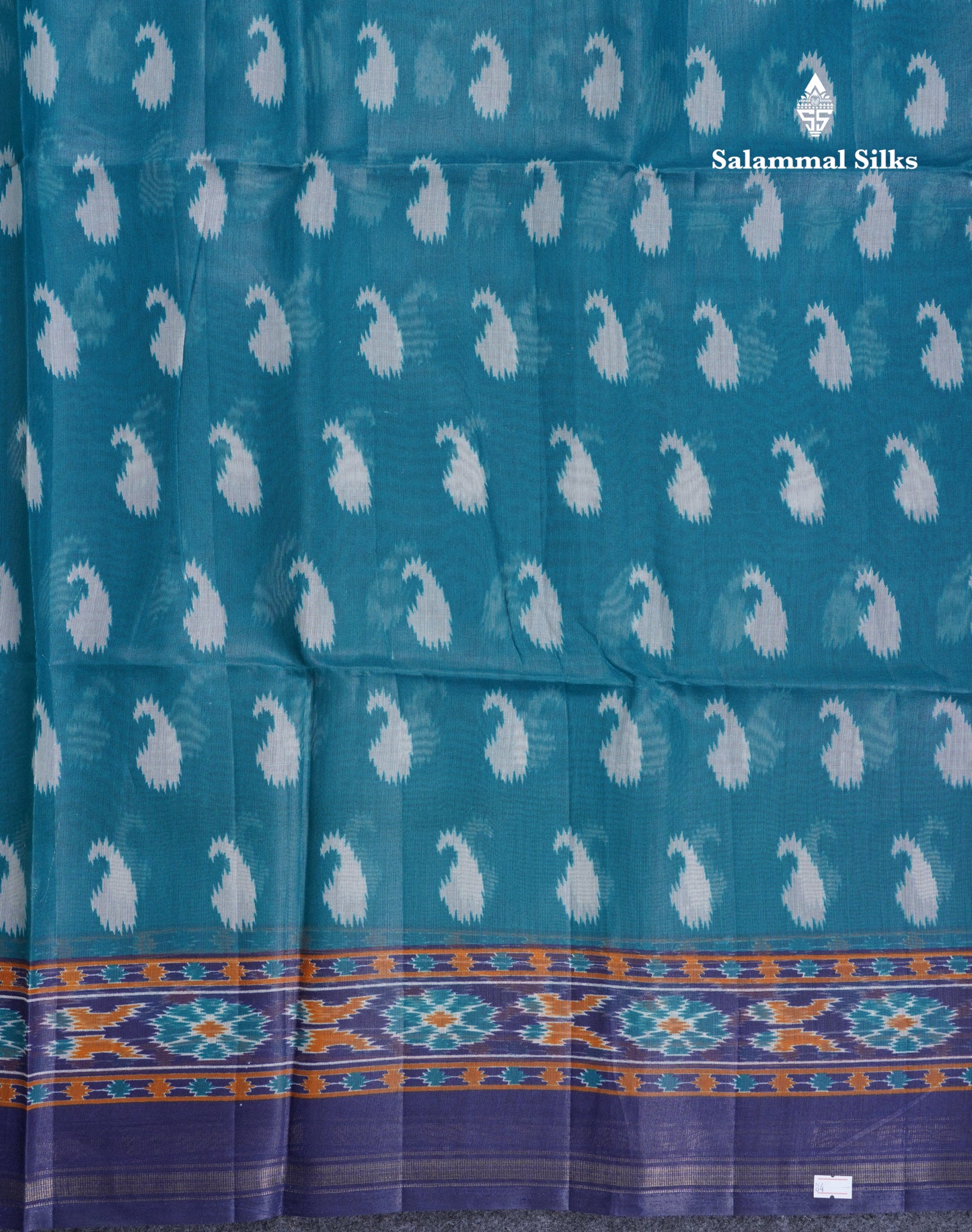 Beautiful Peacock Green Mixed Cotton Saree With Contrast Violet Blouse