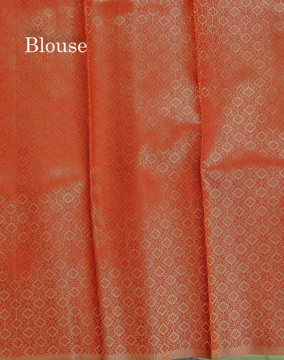 Semi Silk Saree - Pista Green Colour Body With Contrast Maroon Turning Fancy Border