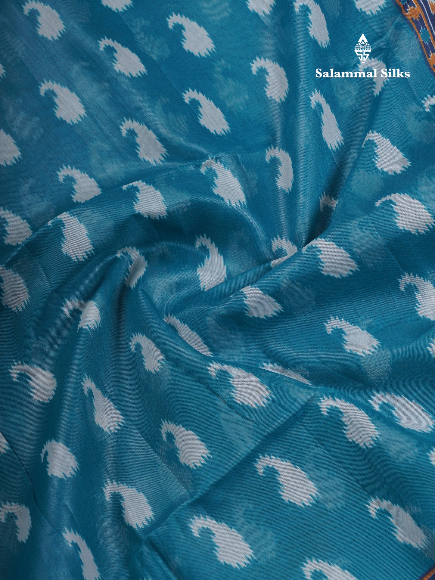 Beautiful Peacock Green Mixed Cotton Saree With Contrast Violet Blouse