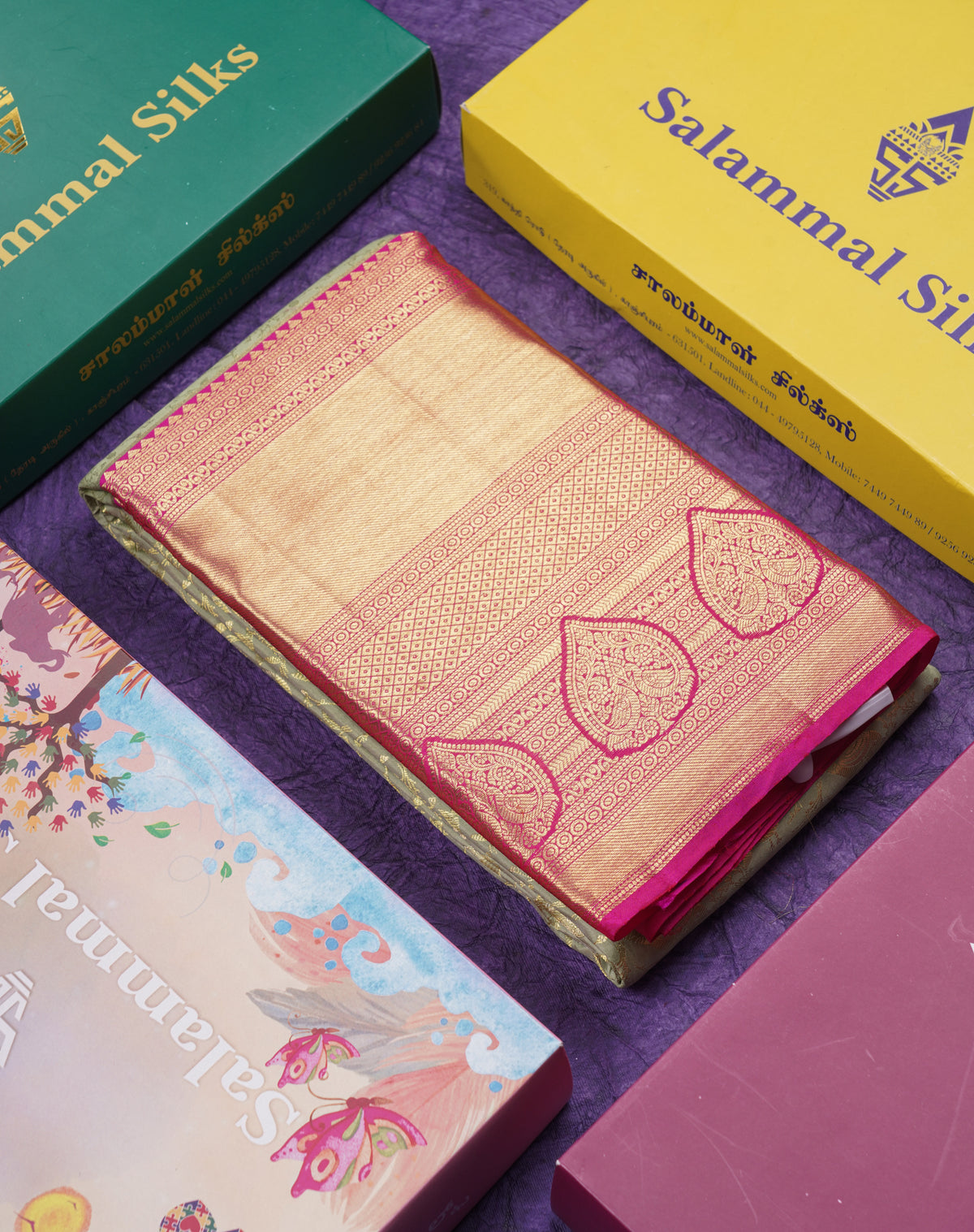 Beautiful Pista Green Bridal Pure Kanjivaram Silk Saree With Contrast Pink Traditional Evening Morning Border