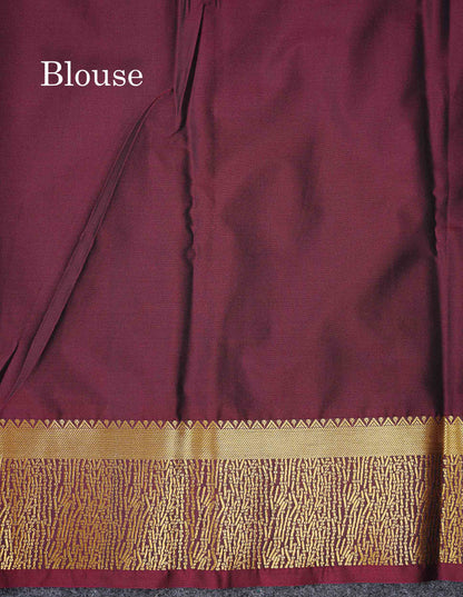 Beautiful Olive Green Malli Moggu Butta Semi Silk Saree With Contrast Dark Brown Fancy Border