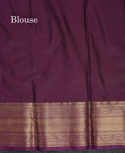 Beautiful Violet Semi Silk Saree With Contrast Baby Pink Traditional Border