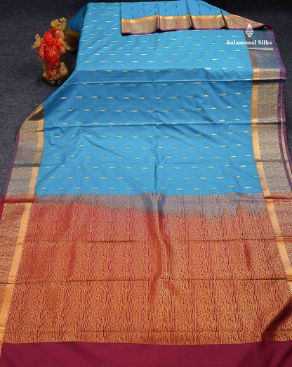 Beautiful Olive Green Malli Moggu Butta Semi Silk Saree With Contrast Dark Brown Fancy Border