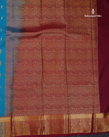 Beautiful Olive Green Malli Moggu Butta Semi Silk Saree With Contrast Dark Brown Fancy Border