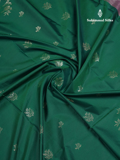 Beautiful Violet Semi Silk Saree With Contrast Baby Pink Traditional Border