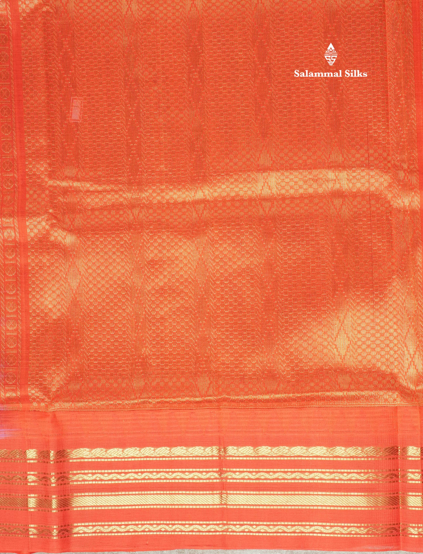 Lavender Tiny Zari Checks Pure Silk Cotton Saree With Contrast Orange Traditional Border
