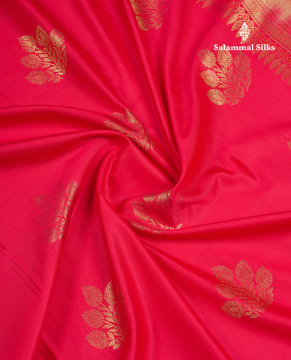 Beautiful Dual Tone Pink Semi Silk Saree With Contrast Dark Peach Traditional Border