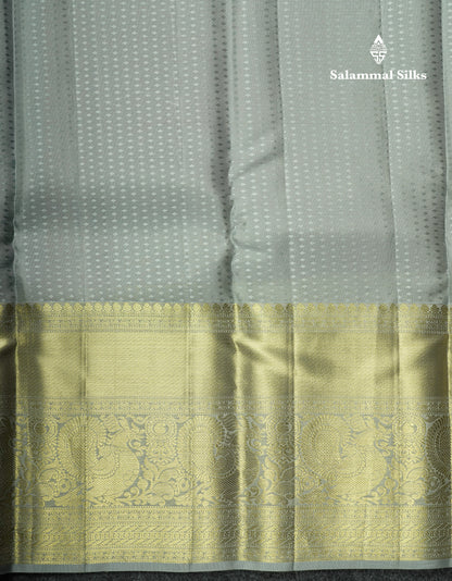Light Green Bridal Pure Kanjivaram Silk Saree With Contrast Grey Border