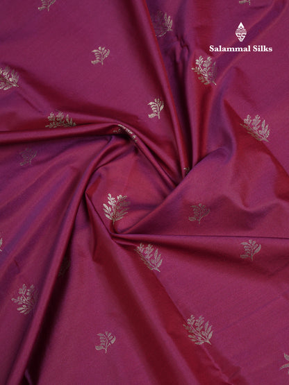 Beautiful Violet Semi Silk Saree With Contrast Baby Pink Traditional Border