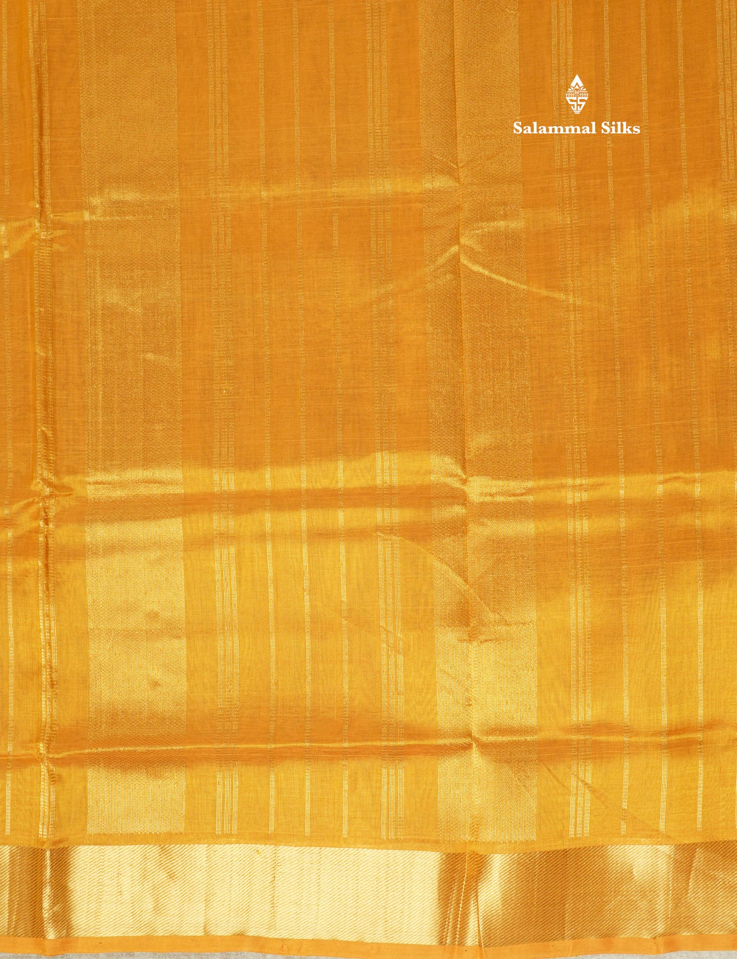 Army Green Plain Pure Silk Cotton Saree With Contrast Mustard Yellow Border