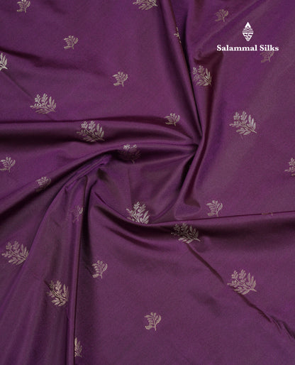 Beautiful Violet Semi Silk Saree With Contrast Baby Pink Traditional Border