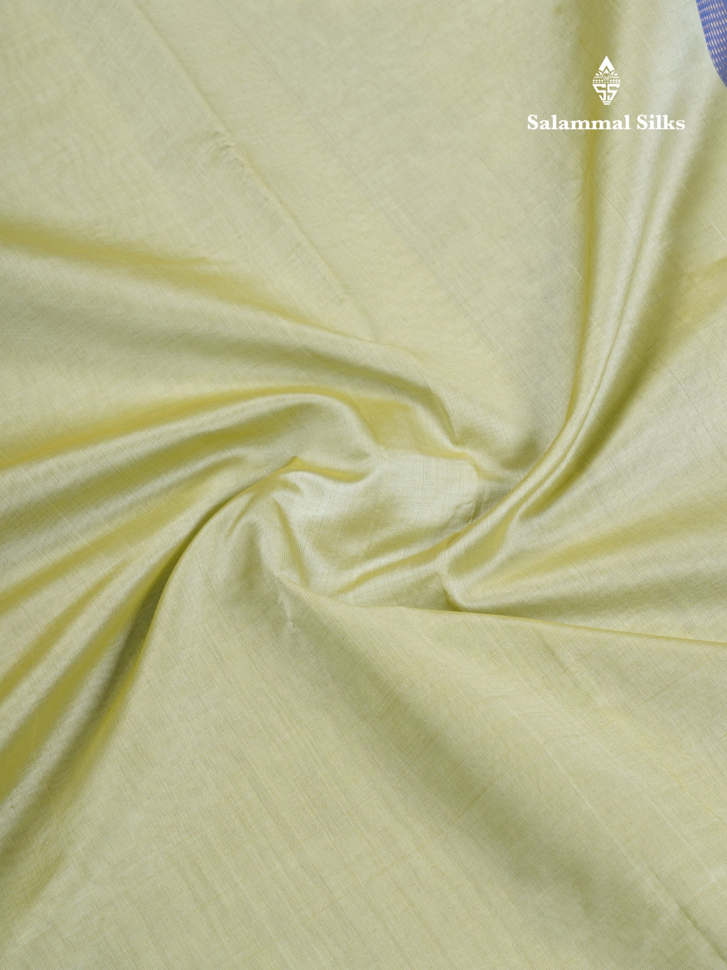 Pista Green Plain 10 Yards Semi Silk Cotton Saree With Contrast Navy Blue Traditional Border