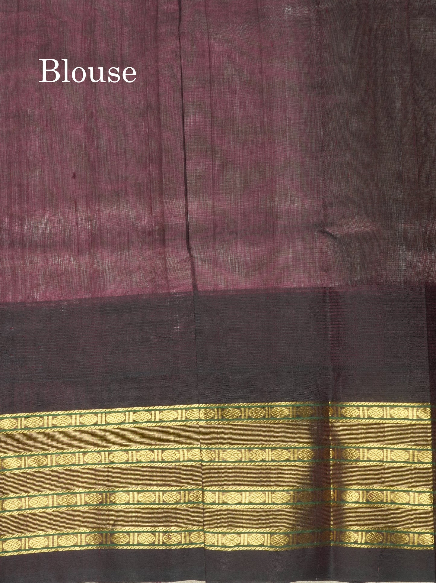 Baby Pink Pure Silk Cotton Saree With Contrast Dark Brown Traditional Temple Border