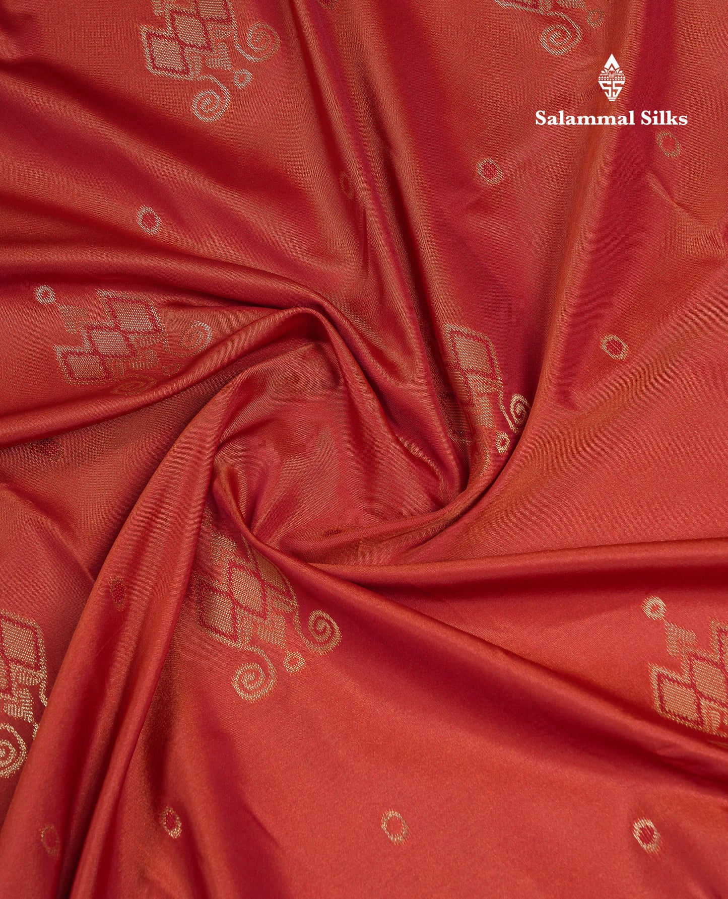 Beautiful Rust Orange Semi Silk Saree With Contrast Dark Brown Traditional Border