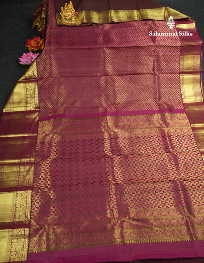 Kanjivaram Magenta Bridal Pure Silk Saree With Blouse