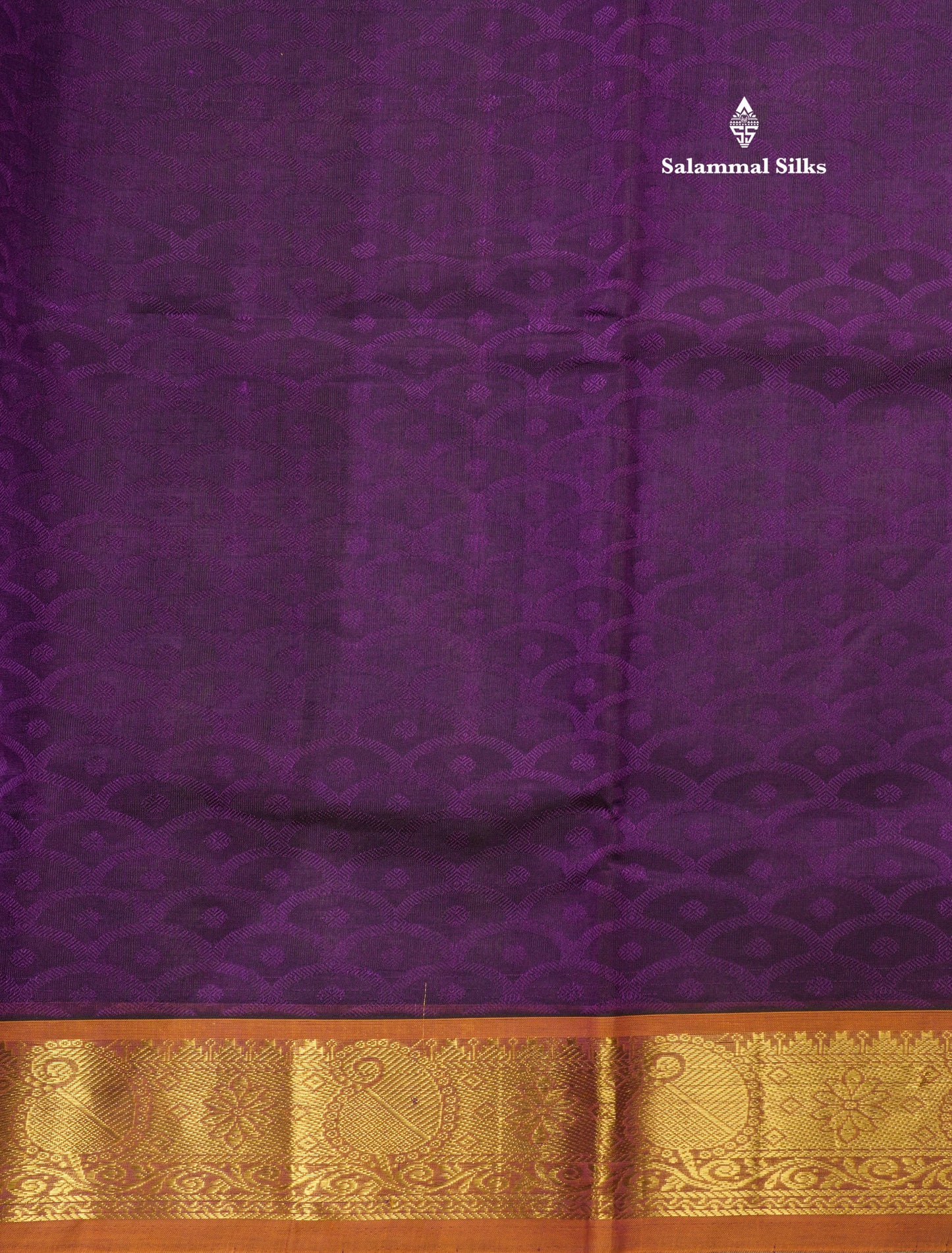 Beautiful Violet Emboss Design Pure Silk Cotton Saree With Gold Zari Border