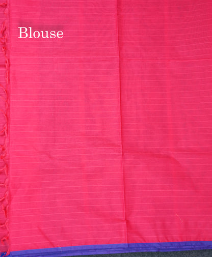 Beautiful Dual Tone Pink Menakari Thread Butta Pure Cotton Saree With Blouse