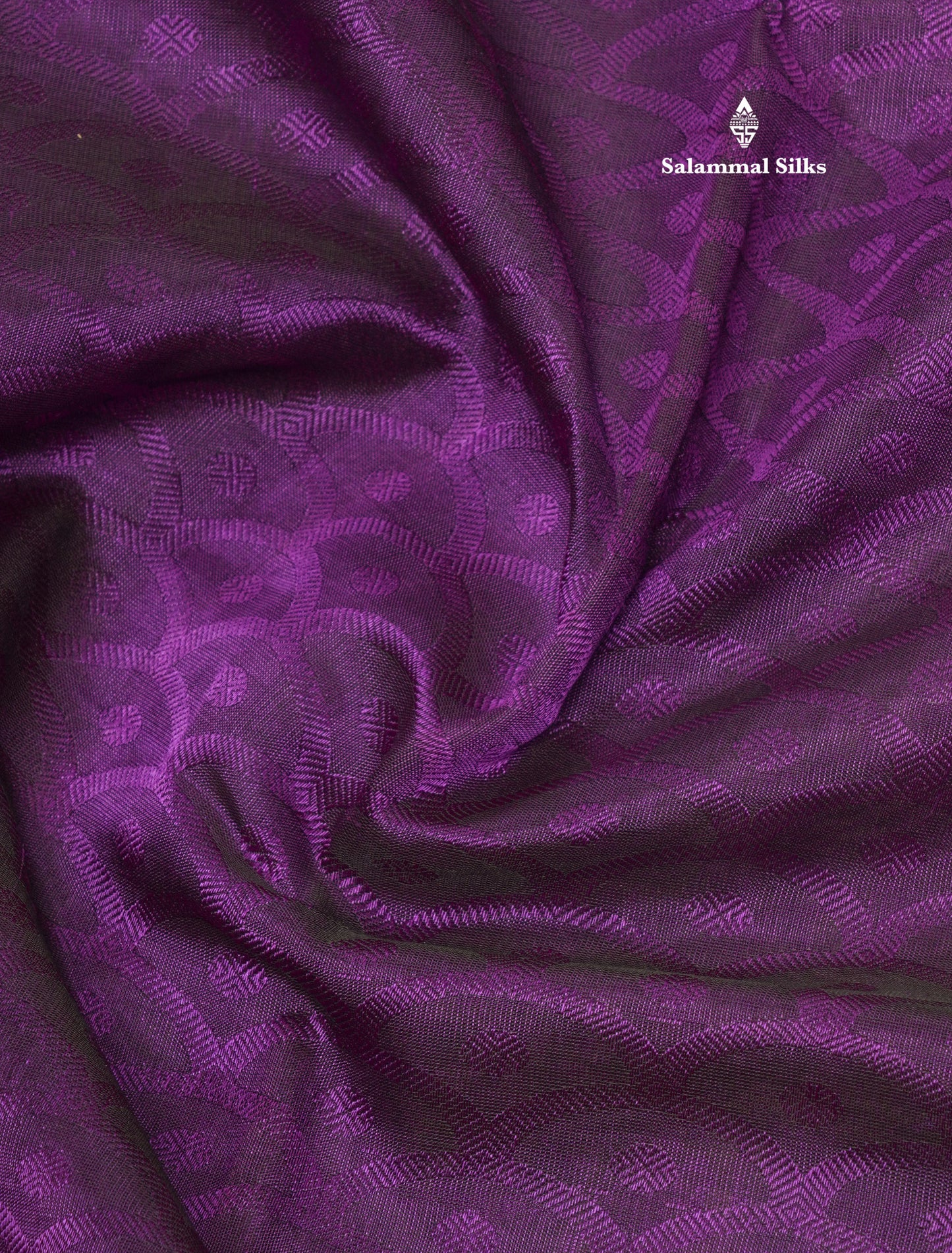 Beautiful Violet Emboss Design Pure Silk Cotton Saree With Gold Zari Border