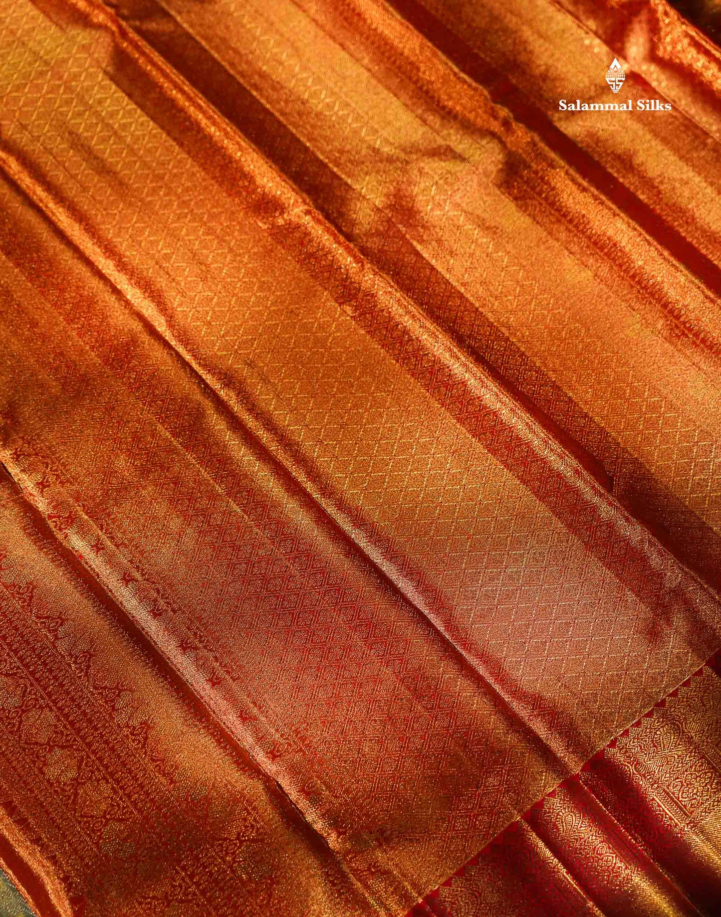 Korvai Beautiful Light Rexona Tissue Bridal 2G Pure Kanjivaram Silk Saree With Contrast Chilly Red Traditional Evening Morning Border