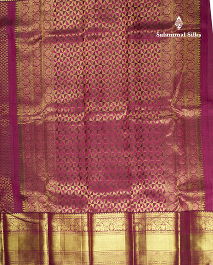 Kanjivaram Magenta Bridal Pure Silk Saree With Blouse