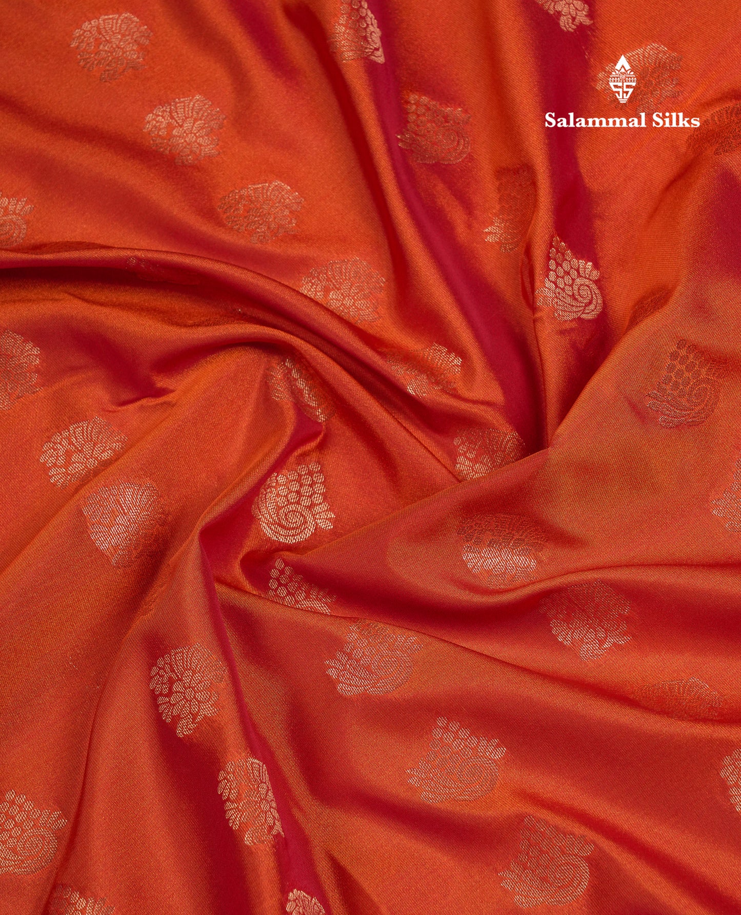 Beautiful Rust Orange Semi Silk Saree With Contrast Dark Brown Traditional Gap Border