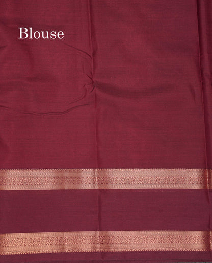 Beautiful Rust Orange Semi Silk Saree With Contrast Dark Brown Traditional Gap Border