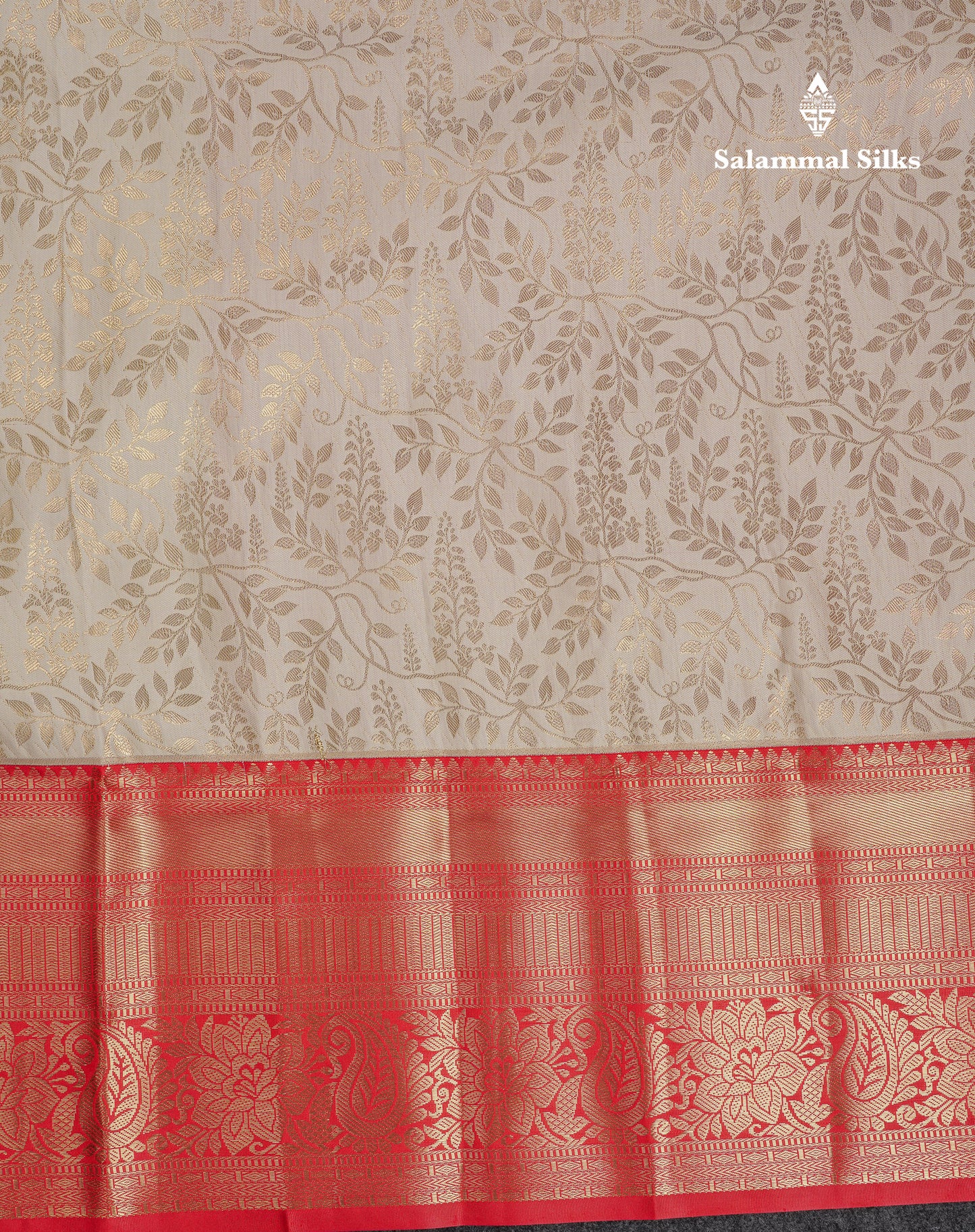 Beautiful Half White Semi Silk Saree With Contrast Chilly Red Traditional Evening Morning Border