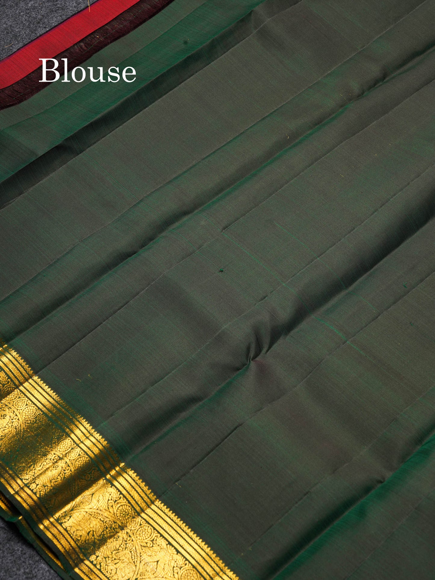 Beautiful Bottle Green Small Zari Checks With Butta Pure Kanjivaram Silk Saree With Traditional Evening Morning Border