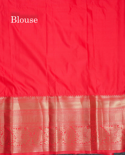 Beautiful Half White Semi Silk Saree With Contrast Chilly Red Traditional Evening Morning Border