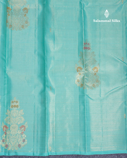 Beautiful Peach Fancy Vairaoosi Menakari Work Pure Kanjivaram Silk Saree with Contrast Pink Blouse