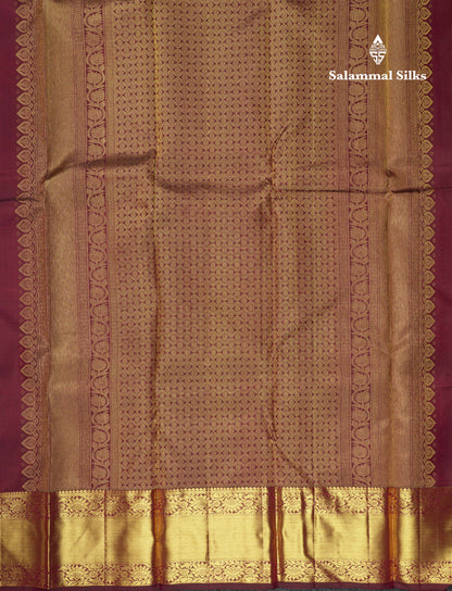 Kanjivaram Brown Pure Silk Jacquard Saree With  Brown Blouse