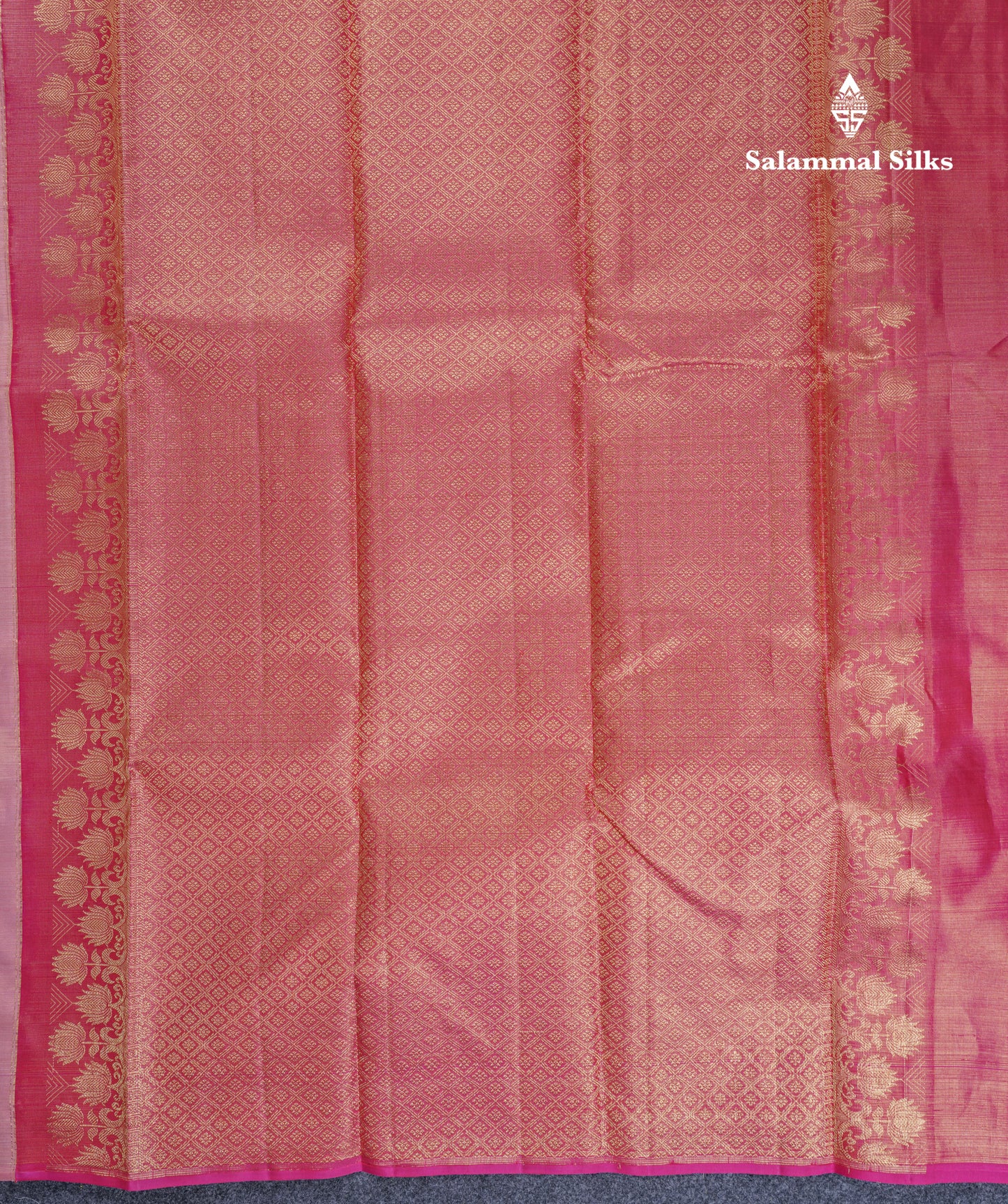 Beautiful Peach Fancy Vairaoosi Menakari Work Pure Kanjivaram Silk Saree with Contrast Pink Blouse