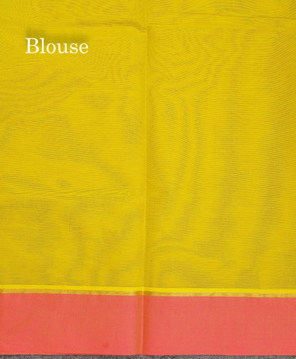 Pure Cotton Saree - Green Colour Body Thread Butta With Contrast Pink Border