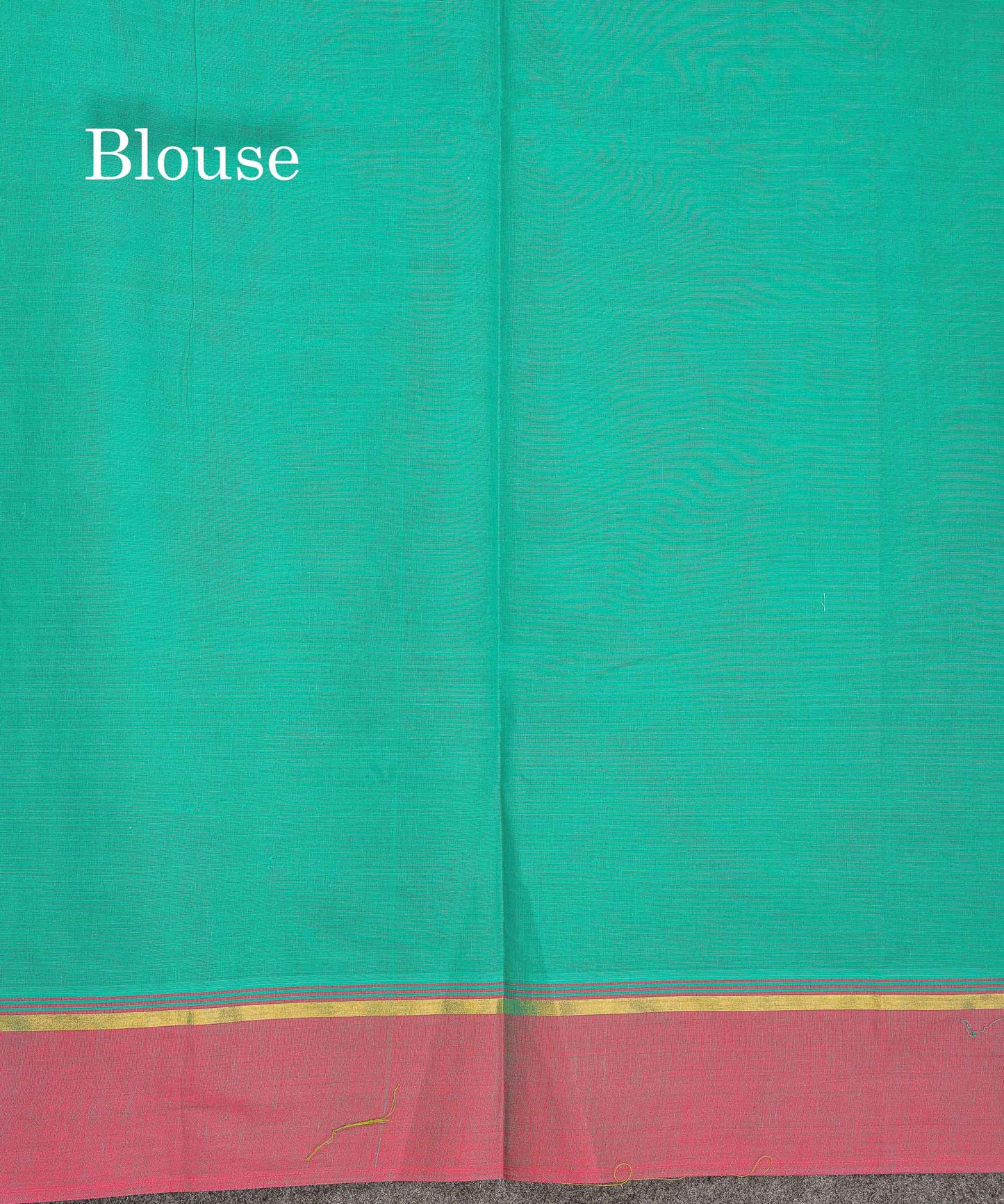 Pure Cotton Saree - Sapphire Green Colour Body Thread Butta With Contrast Pink Border