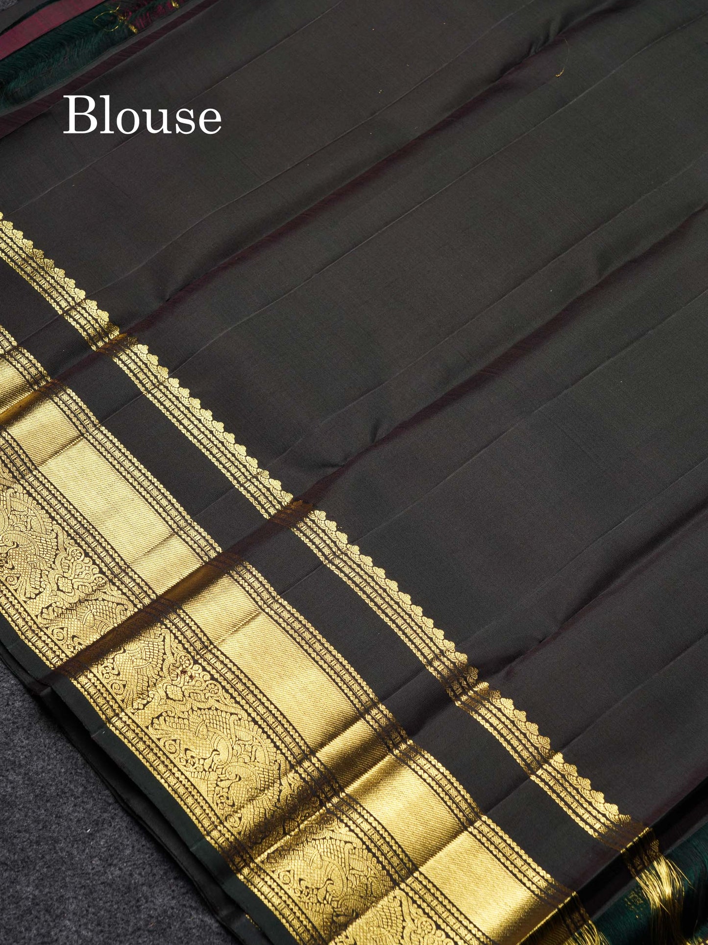 Beautiful Dual Tone Rust Orange Pure Kanjivaram Silk Saree With Contrast Dark Bottle Green Traditional Long Double Border