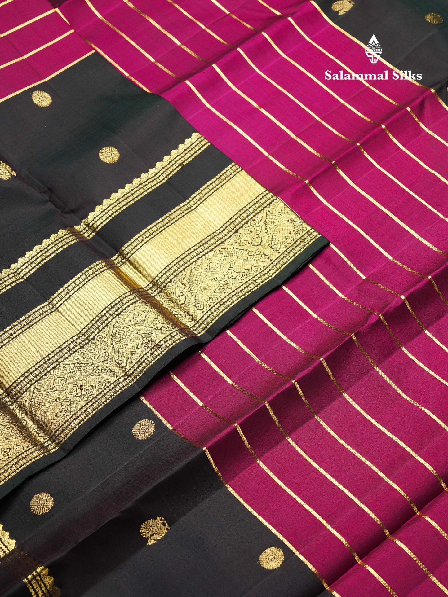 Beautiful Dual Tone Rust Orange Pure Kanjivaram Silk Saree With Contrast Dark Bottle Green Traditional Long Double Border