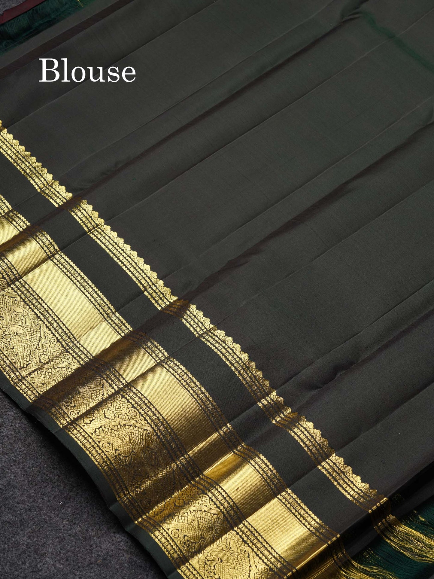 Beautiful Dual Tone Rust Orange Pure Kanjivaram Silk Saree With Contrast Dark Bottle Green Traditional Long Double Border
