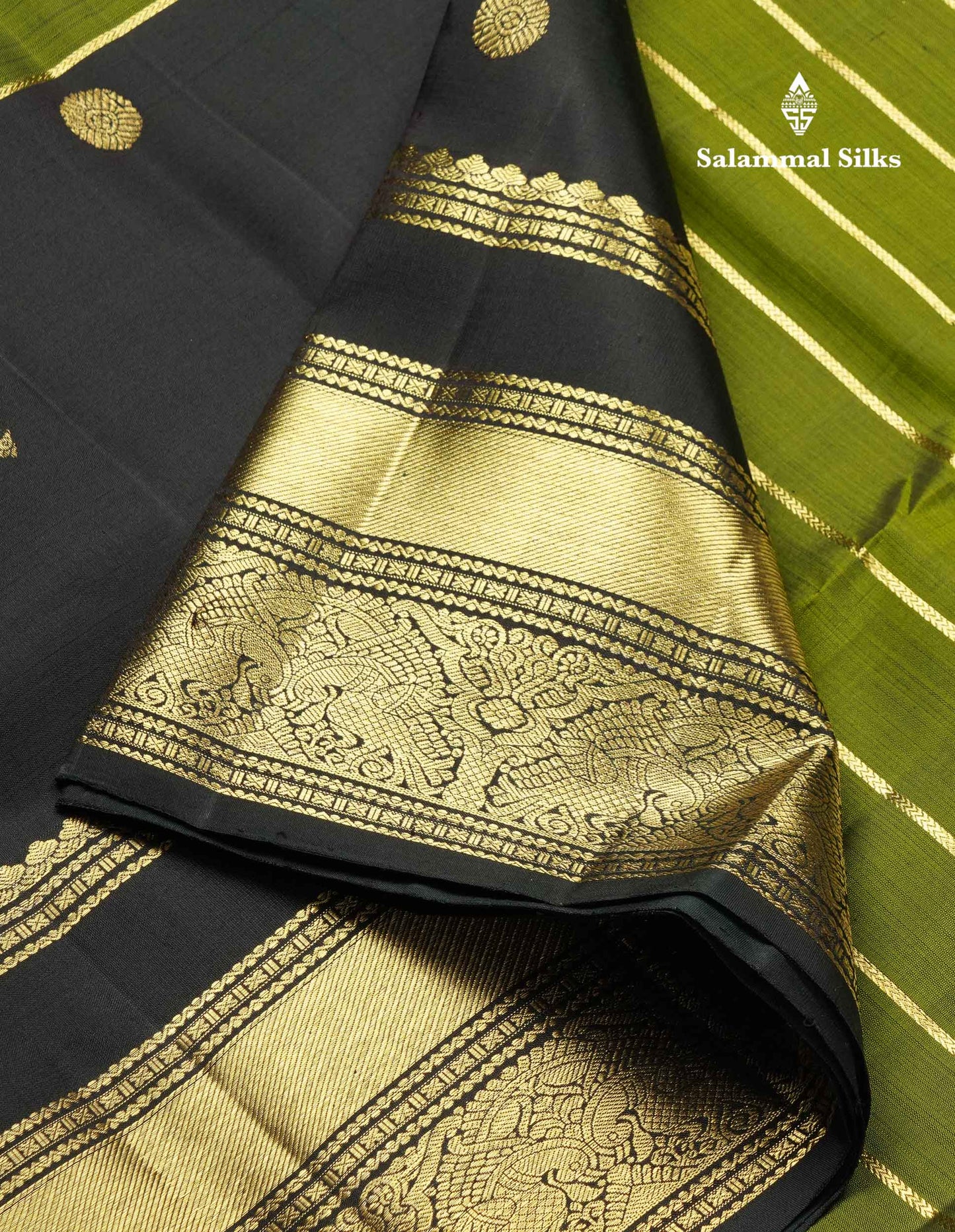 Beautiful Dual Tone Rust Orange Pure Kanjivaram Silk Saree With Contrast Dark Bottle Green Traditional Long Double Border