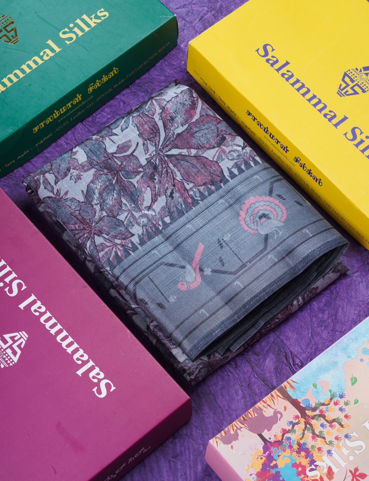 Beautiful Cream Sandal Mixed Cotton Saree With Contrast Olive Mustard Yellow Tissue Borber