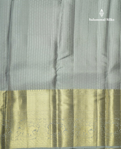 Light Pink Bridal Pure Kanjivaram Silk Saree With Contrast Grey Border