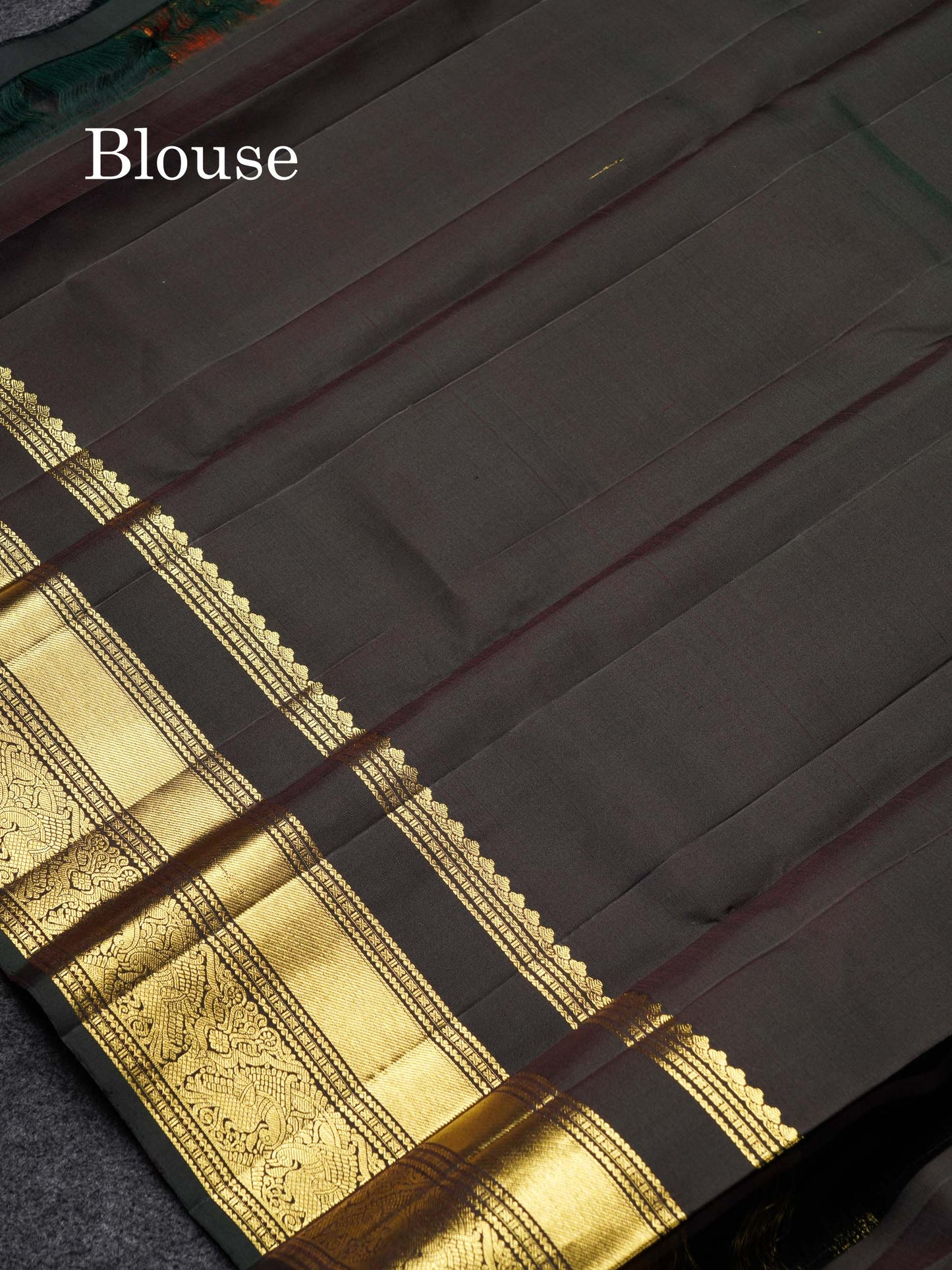 Beautiful Dual Tone Rust Orange Pure Kanjivaram Silk Saree With Contrast Dark Bottle Green Traditional Long Double Border