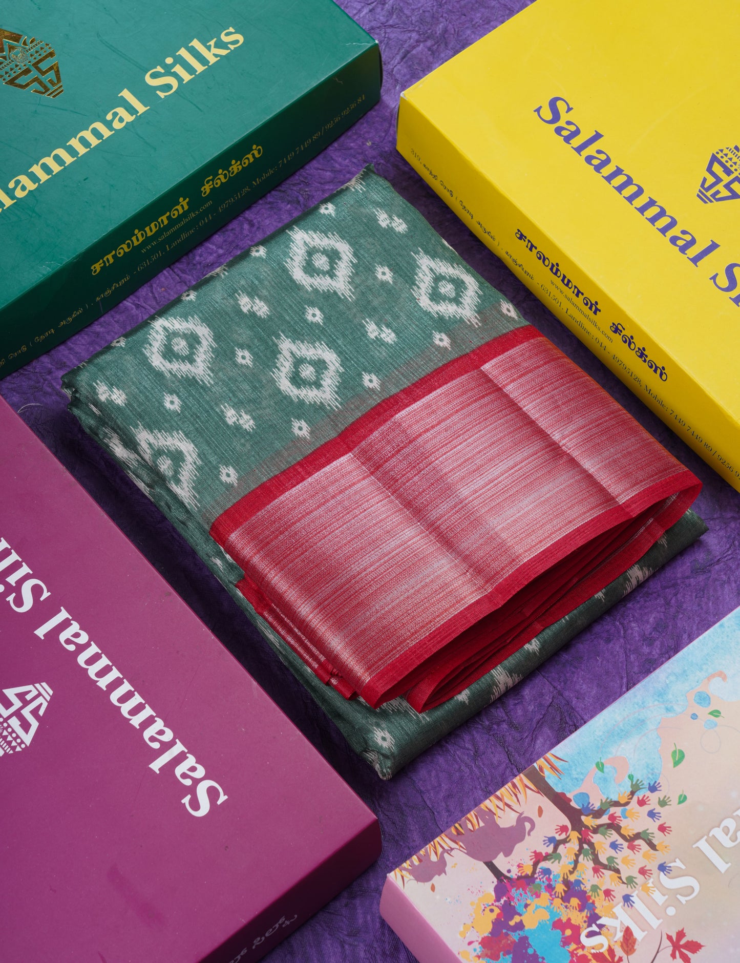 Beautiful Manthulir Yellow Mixed Cotton Saree With Contrast Pink Tissue Border