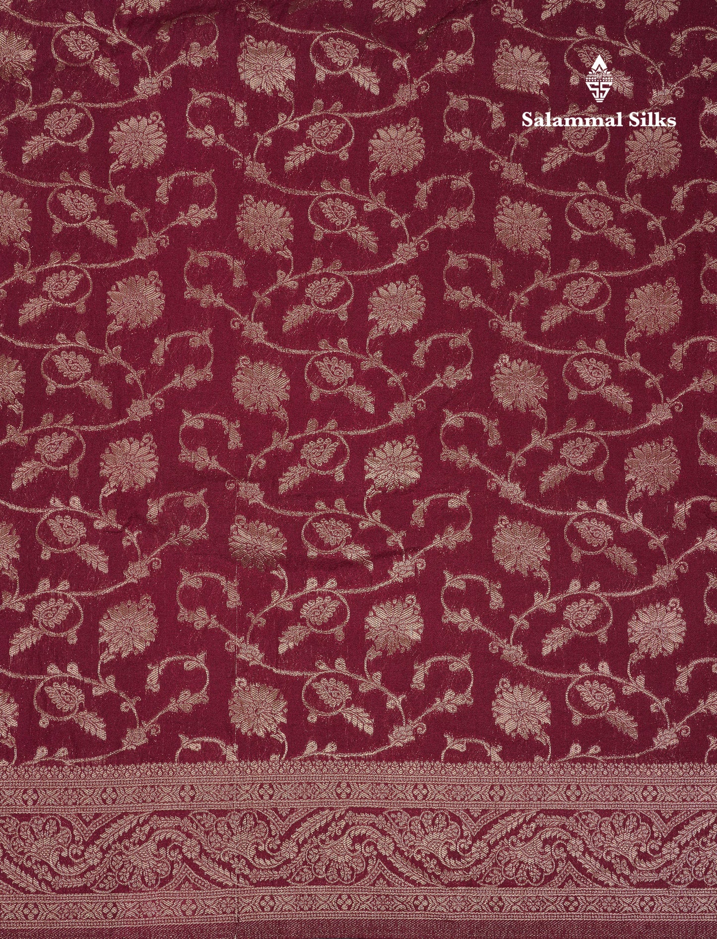 Beautiful Maroon Semi Georgette Saree With Fancy Border