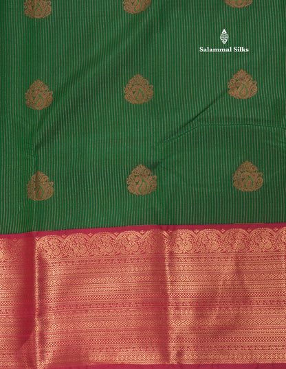 Half White Semi Silk Saree With Contrast Long Maroon Border